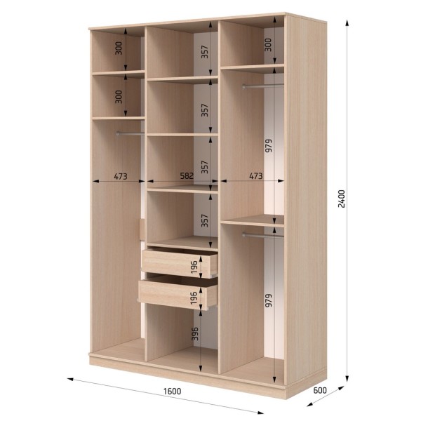 Шафа розпашна ШР 9 E-line 1600 мм – стильне рішення для вашої спальні або передпокою