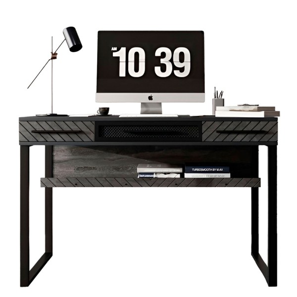 Стіл Бруклін: сучасний стіл у стилі лофт з висувними ящиками та полицями