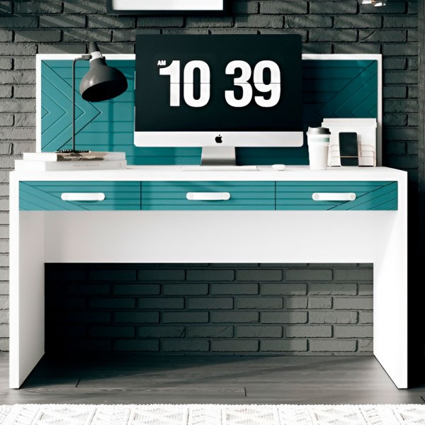 Стіл Марокко білий – сучасний робочий стіл з висувними ящиками