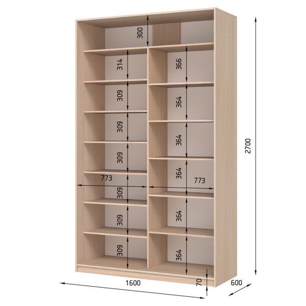 Шафа-купе E-line 2.2 1600х600 - Меблі для спальні та передпокою